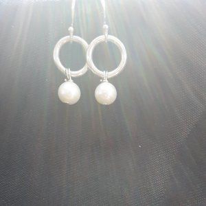 925 sterling silver cultured pearl earrings